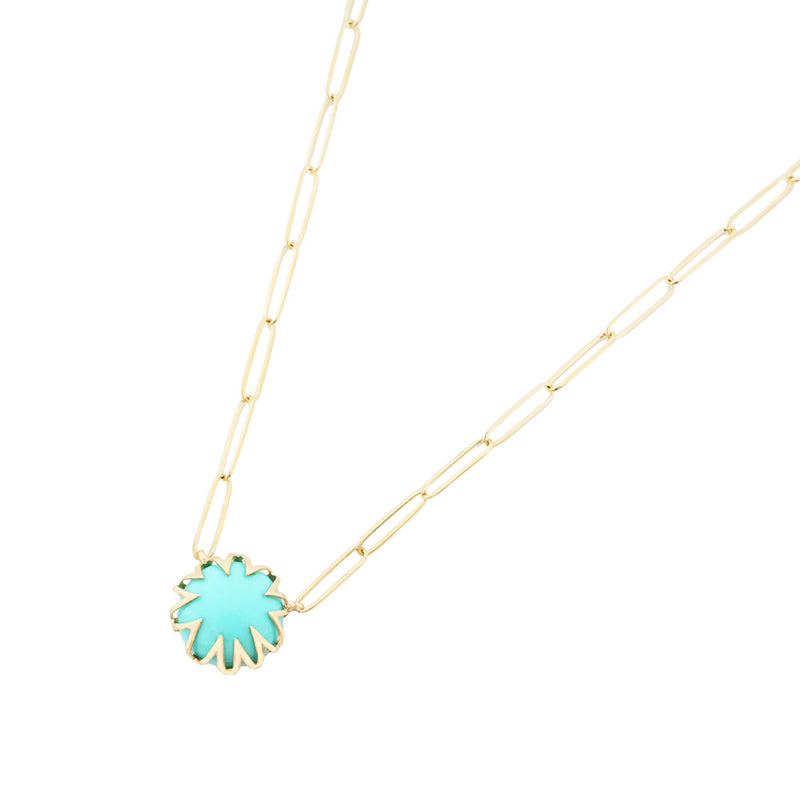 Italian Coral + Turquoise Heart Necklace