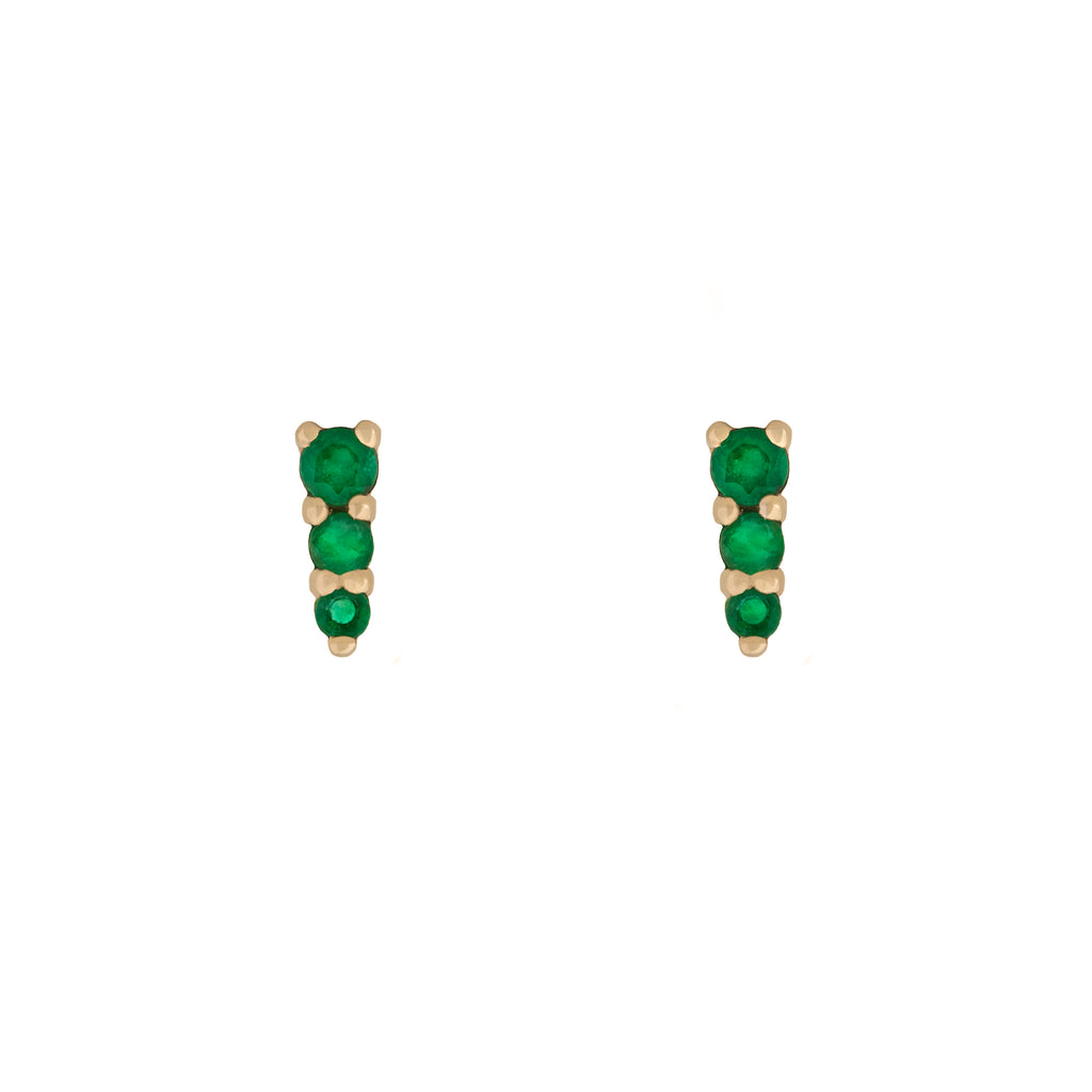 Three Amigas Emerald Studs