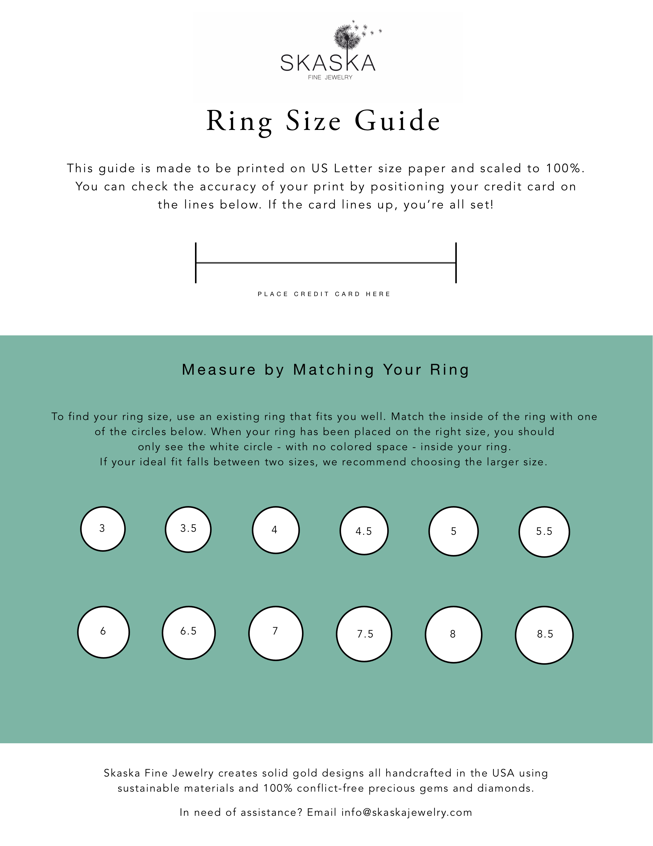 Printable ring guide clearance