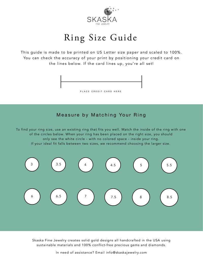 Printable or Digital Ring Size Guide