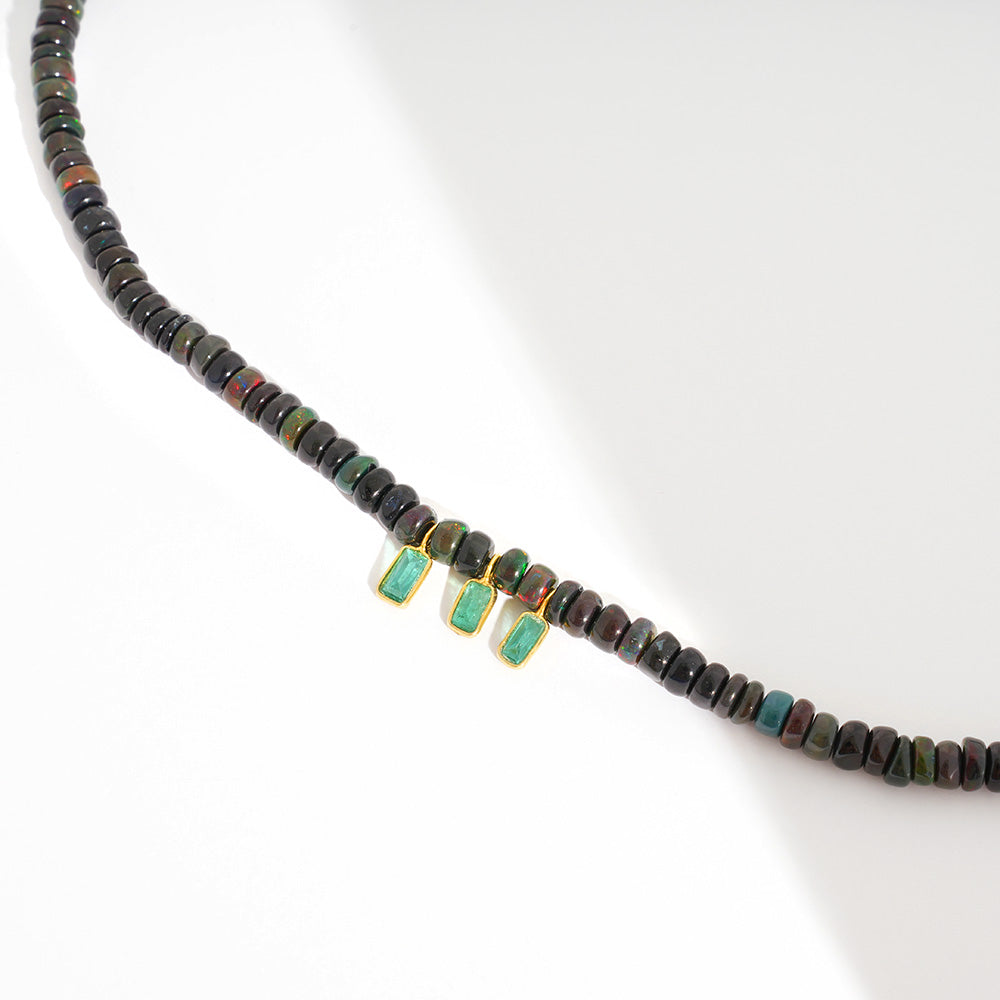Black Opal Trio Necklace