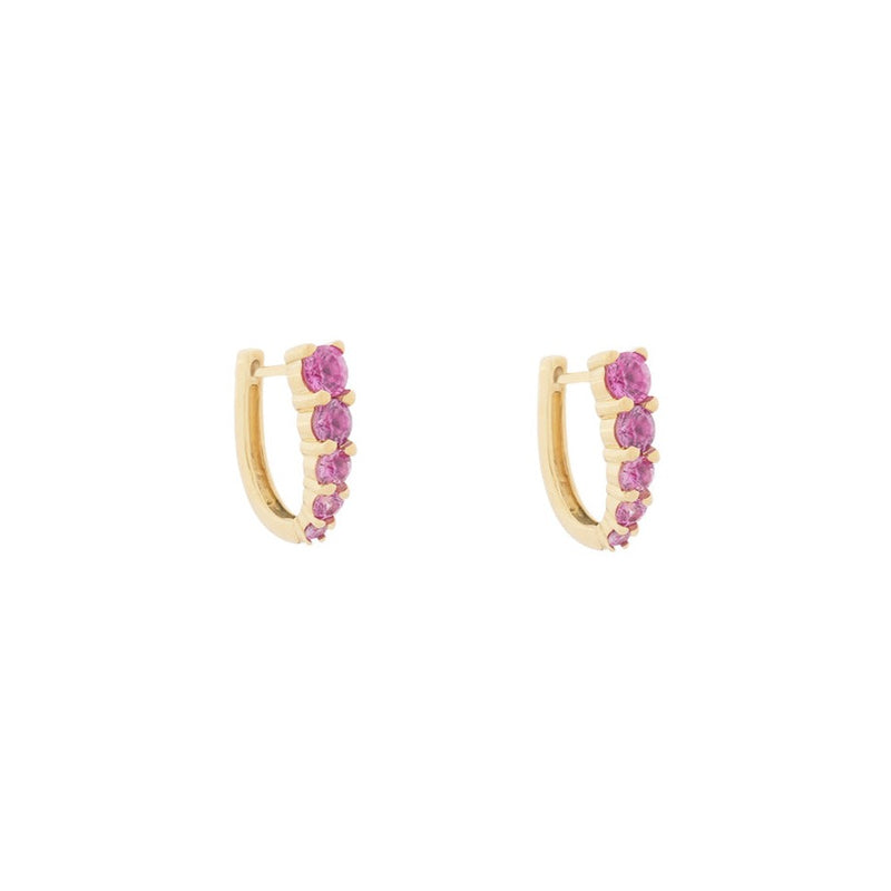 Ruby Pear Huggie Earrings