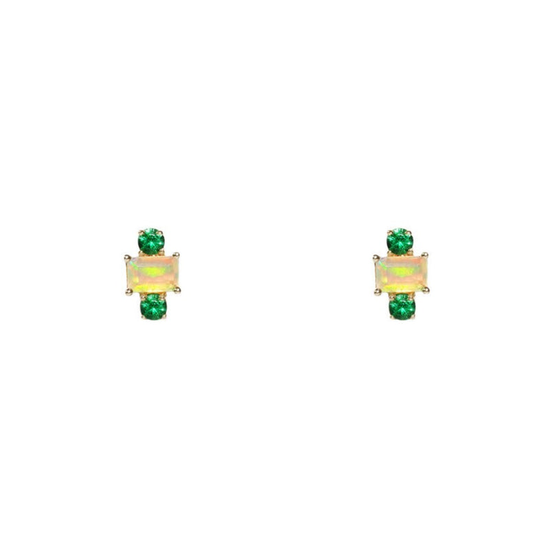 Graduated Emerald Huggie Hoops