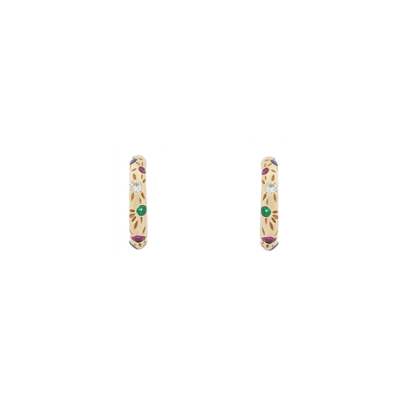 Graduated Pink Sapphire Huggie Hoops