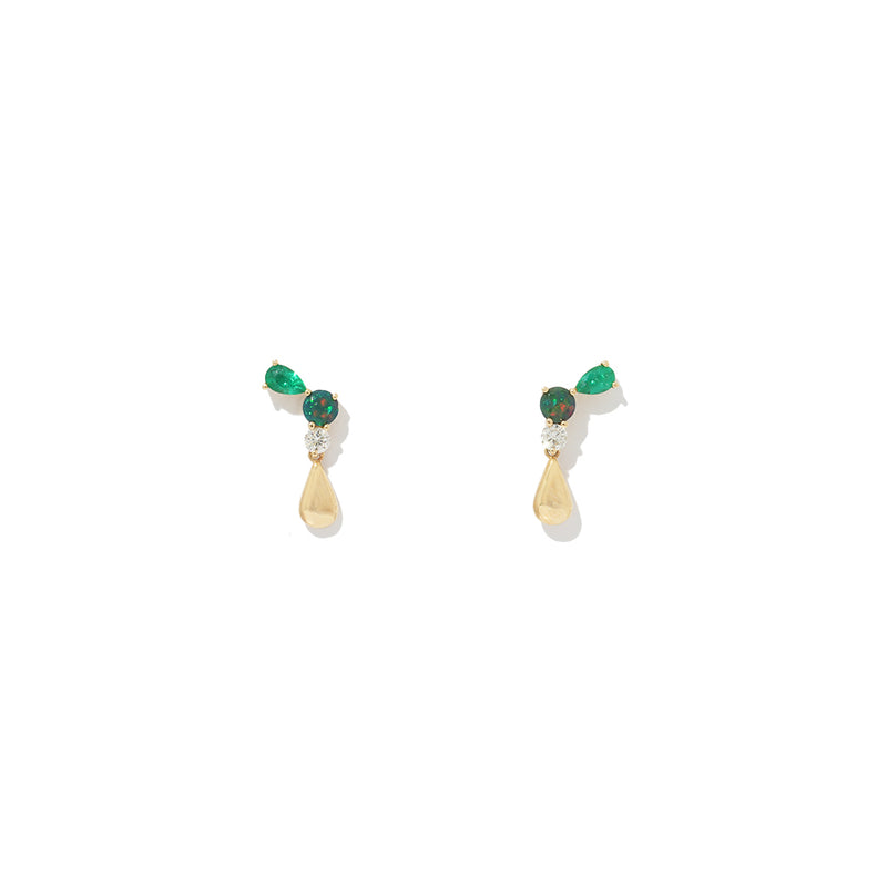 Three Amigas Emerald Studs