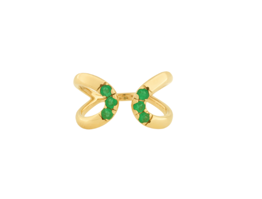 Emerald Double Open Wrap Ring
