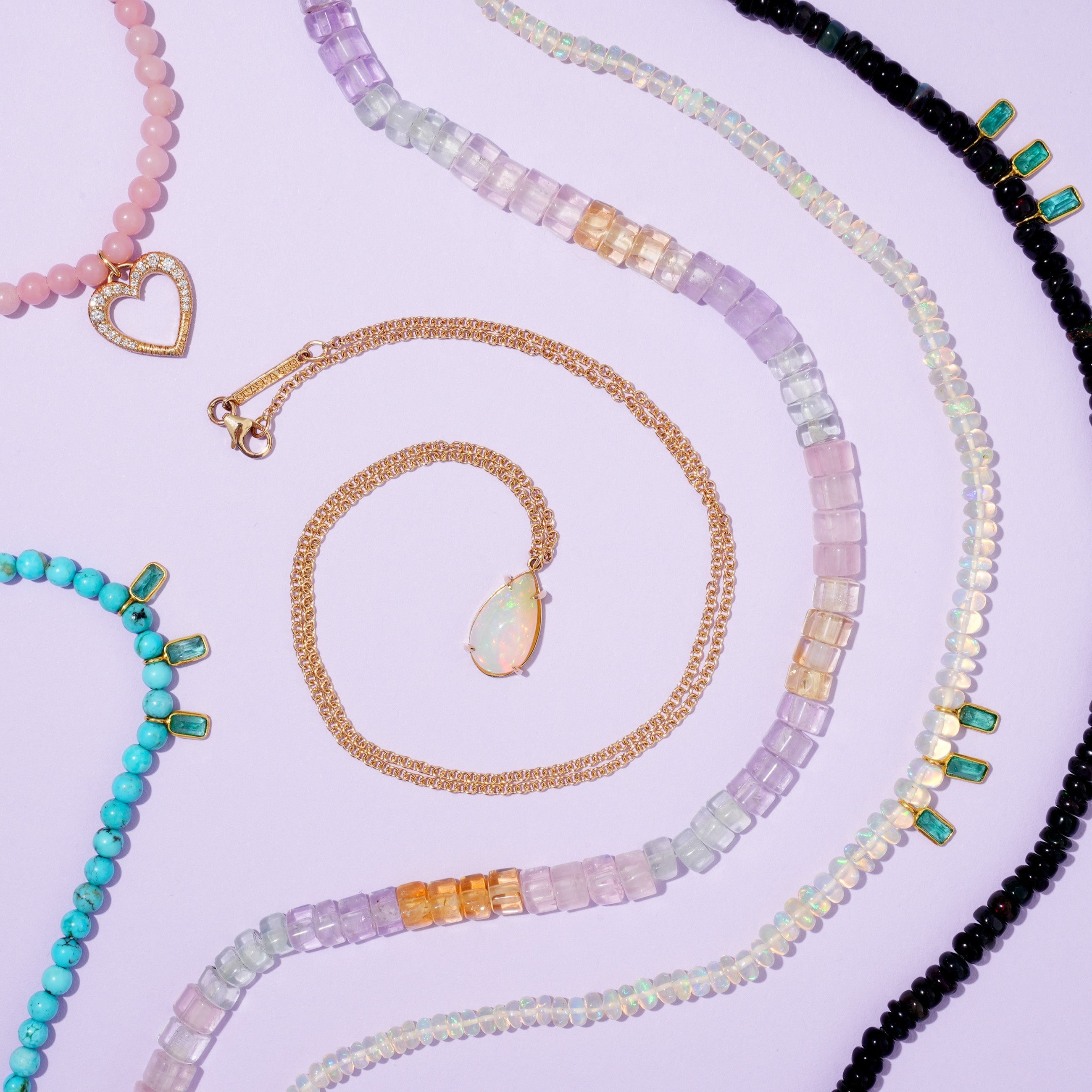 Pear Opal Pendant on Cable Chain – Skaska Jewelry