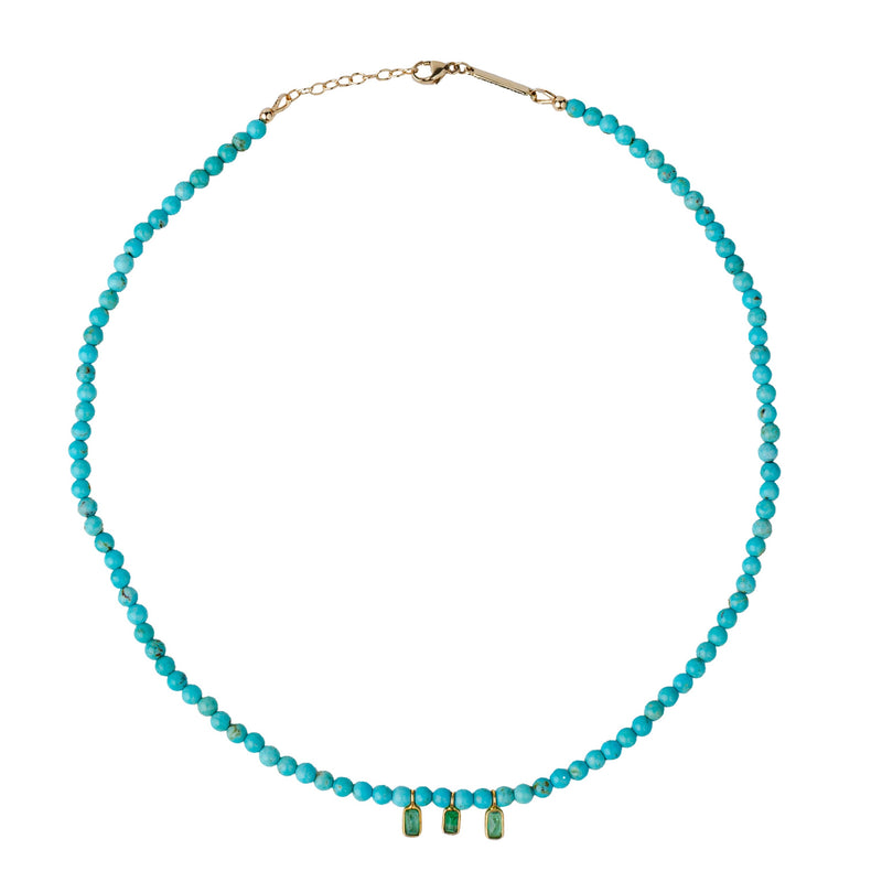Turquoise and Emerald Trio Necklace