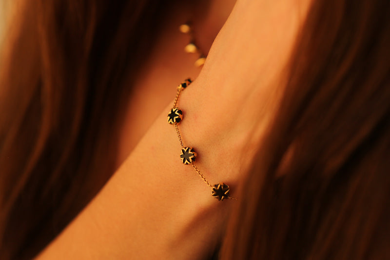 Black Onyx Starburst Bracelet