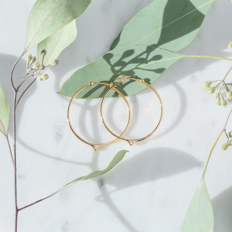 Single Peak Hoop Earrings