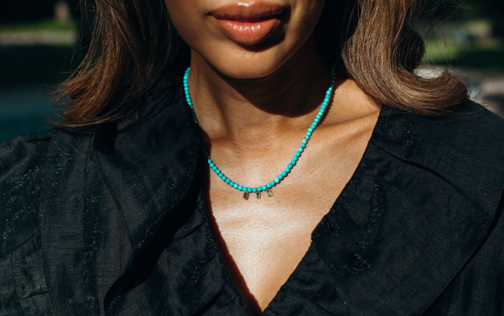 Turquoise and Emerald Trio Necklace