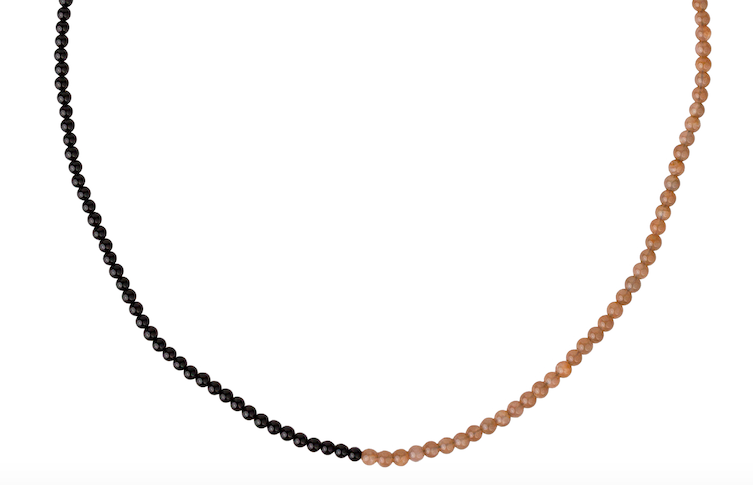 BLACK CRYSTAL GOLDEN BEAD SINGLE LINE NECKLACE – Sanvi Jewels