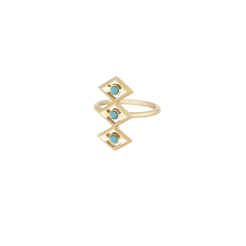 Turquoise Triple Eye Finger Bracelet