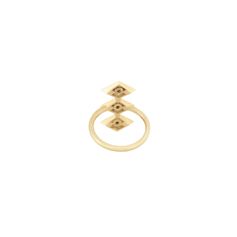 Turquoise Three Eye Ring in 18K