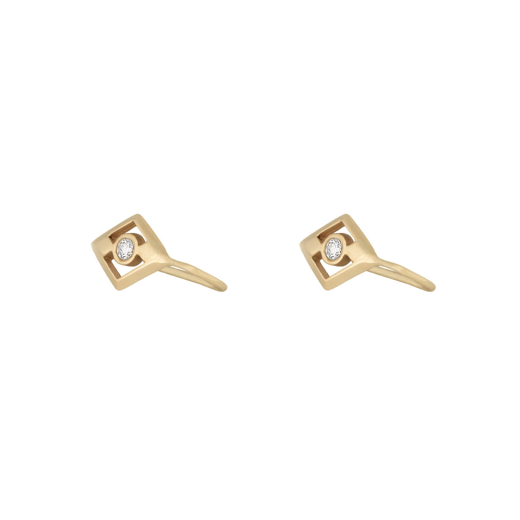 Mini Evil Eye Earrings in 18K