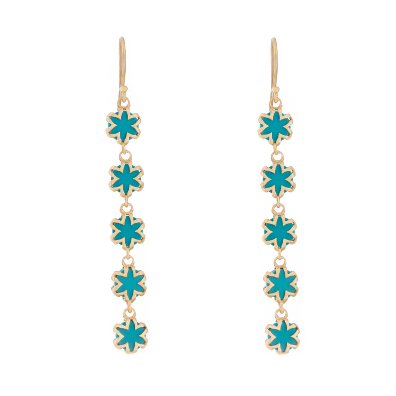 Turquoise Starburst Drop Earrings