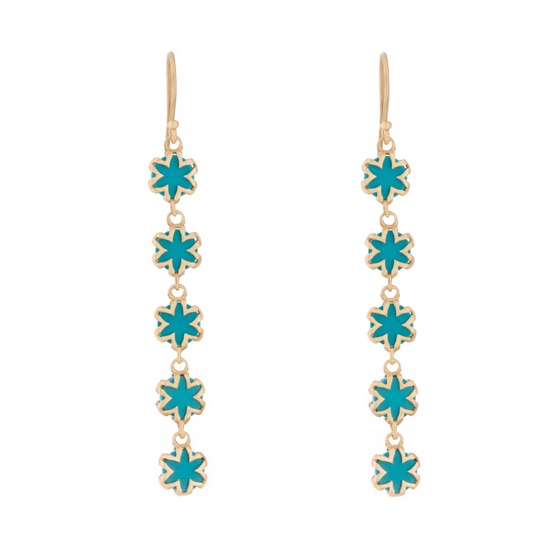 Double Sided Turquoise + Diamond Hex Necklace