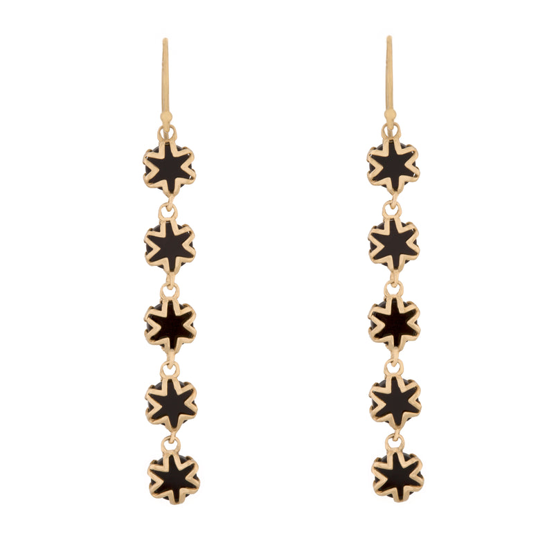 Black Onyx Starburst Drop Earrings