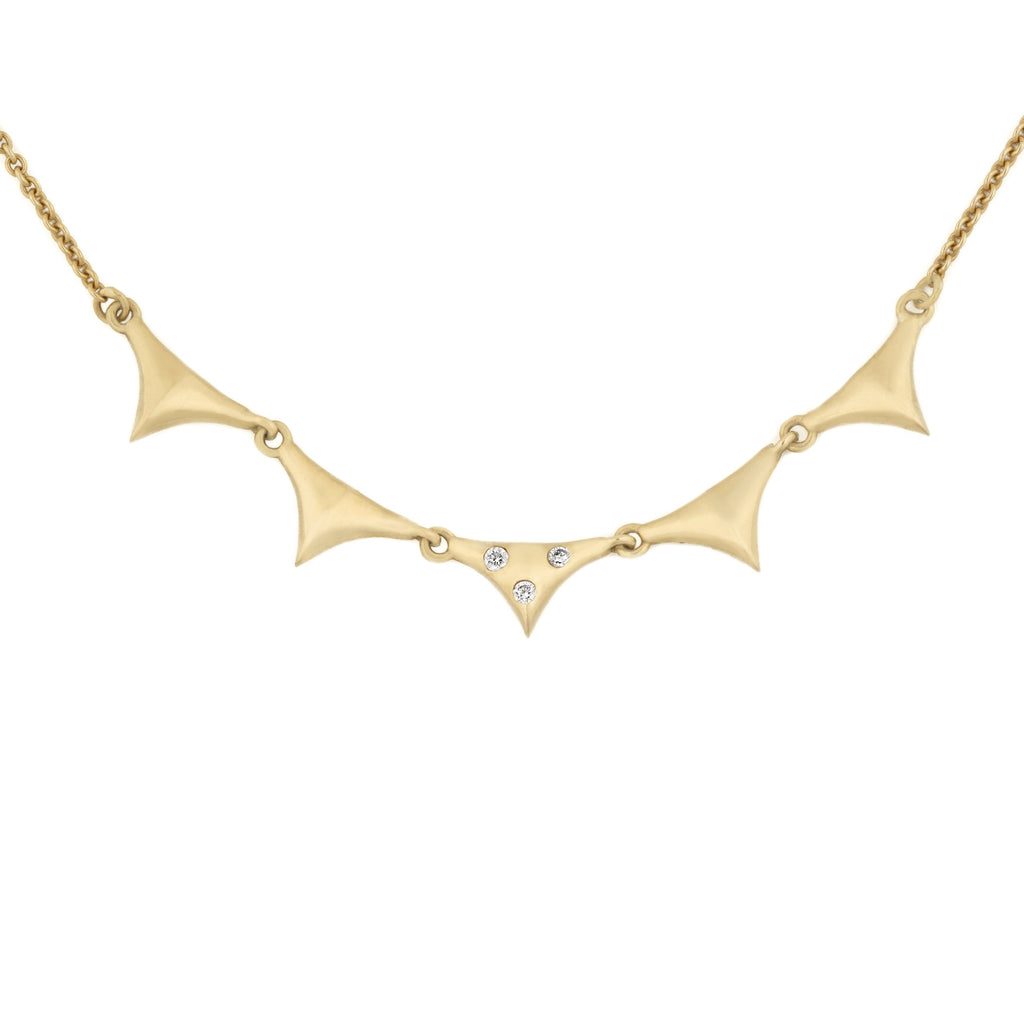 5 Peak Banner Necklace in 18k