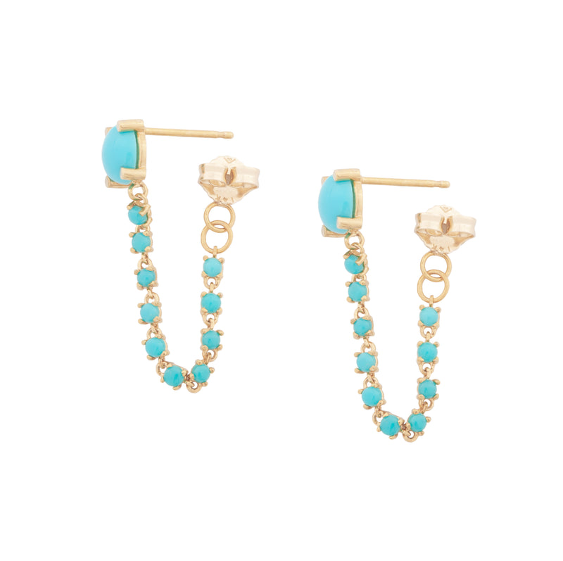 Turquoise Chain Earrings