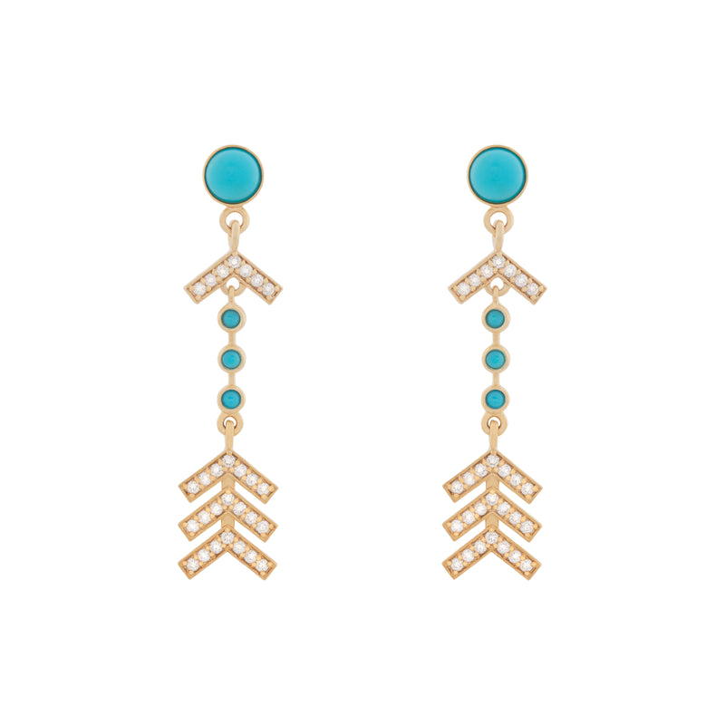 Emerald + Pearl Chain Earrings