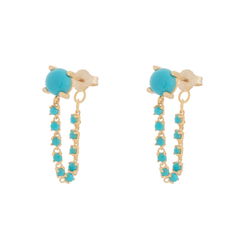 Turquoise Chain Earrings