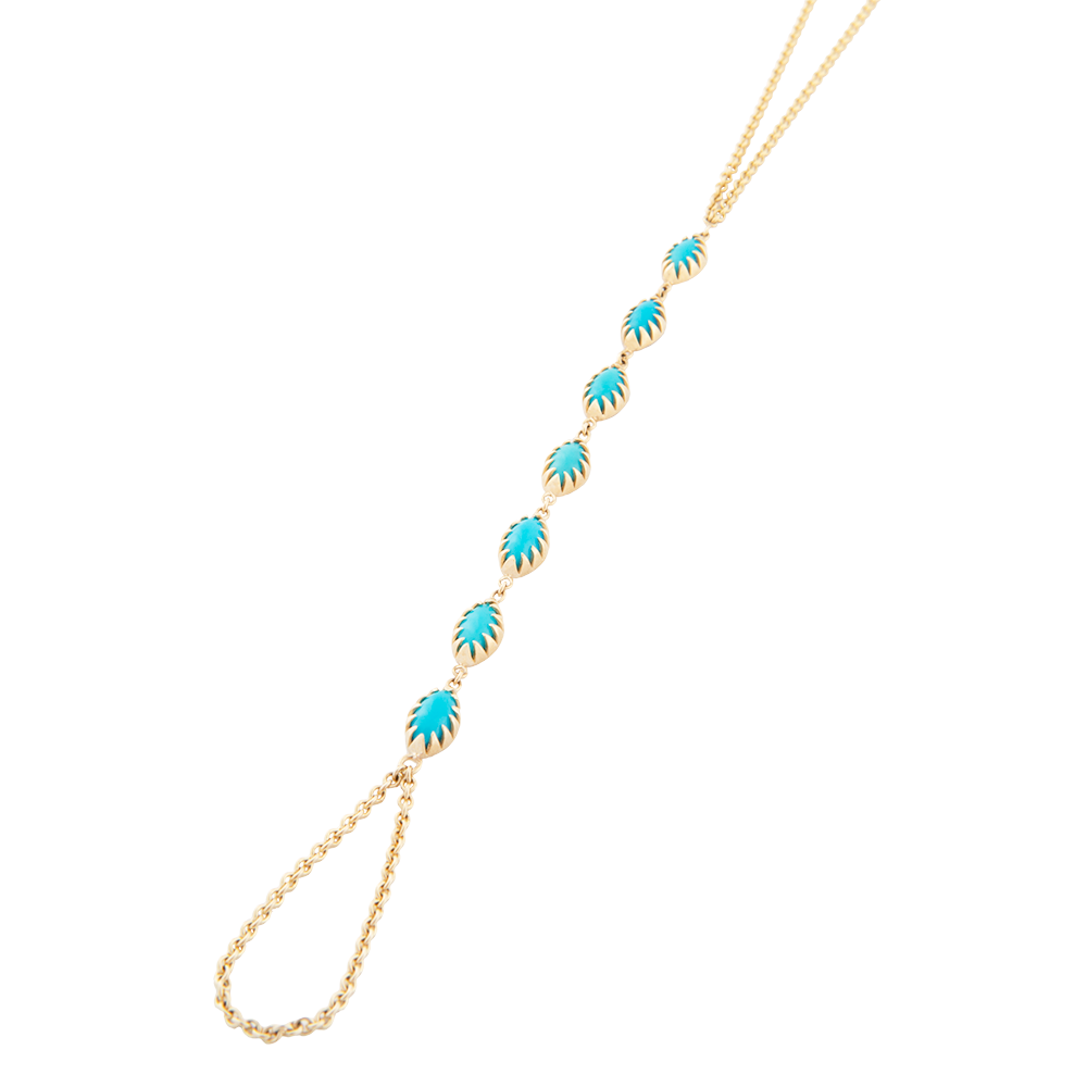 Turquoise Marquise Finger Bracelet