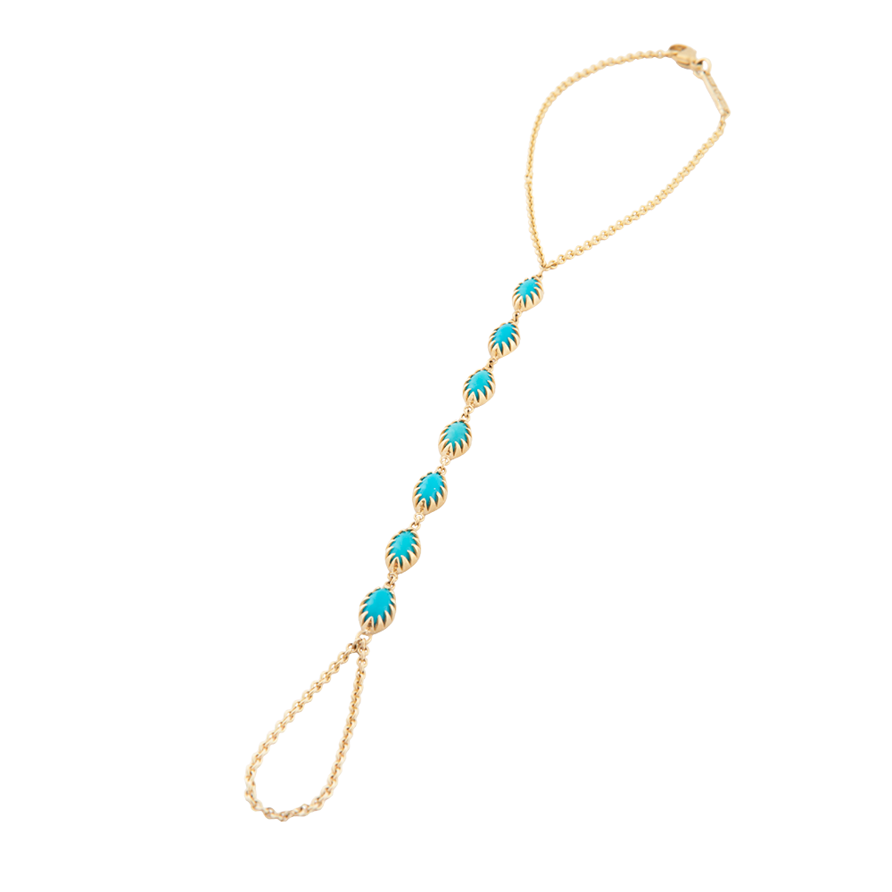 Turquoise Marquise Finger Bracelet