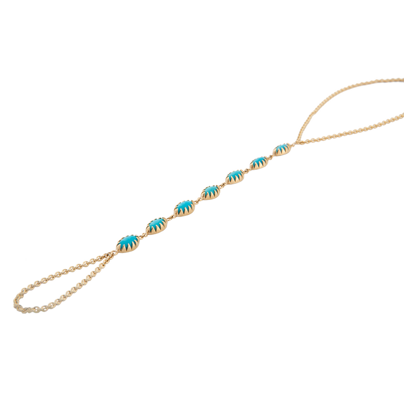 Turquoise Marquise Finger Bracelet