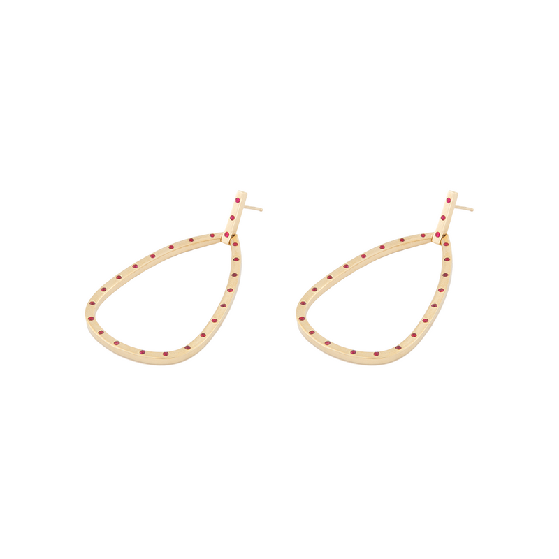 Pear Shape Ruby Drop Earrings