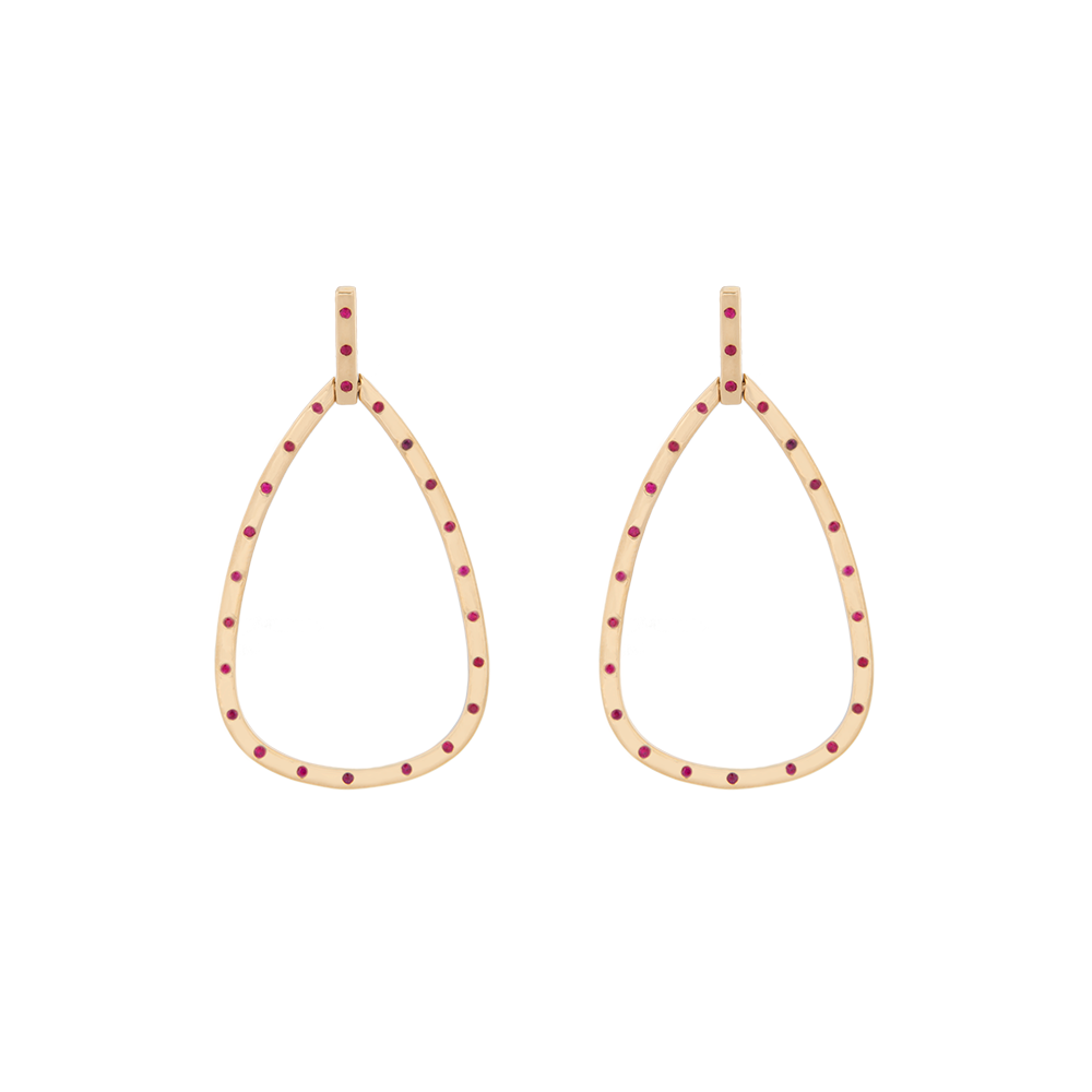 Pear Shape Ruby Drop Earrings