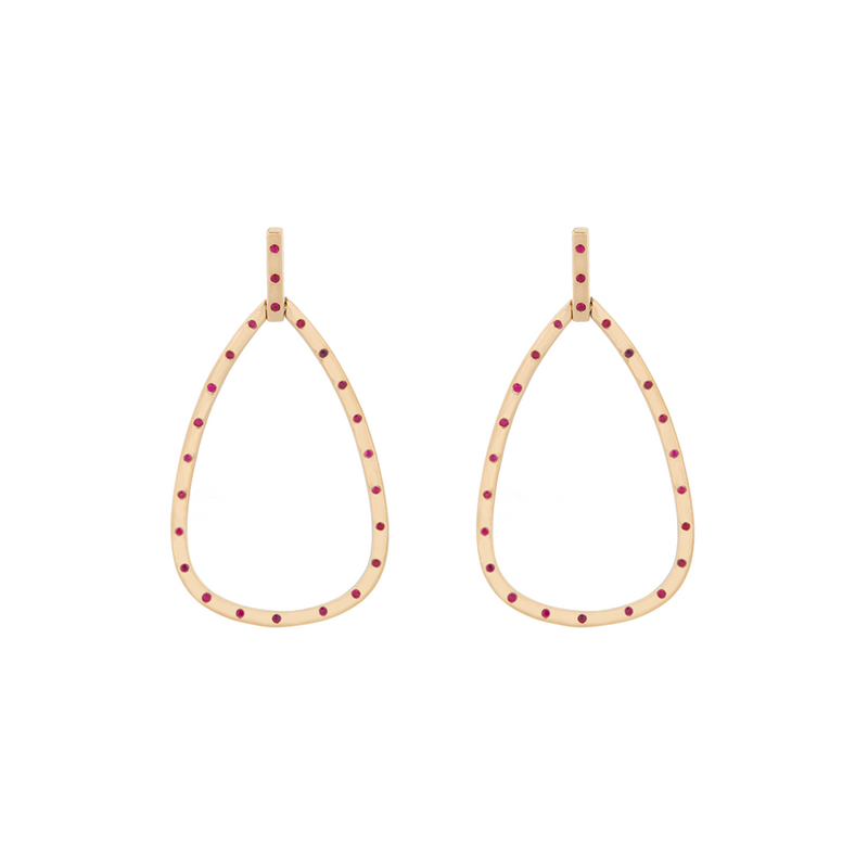 Emerald + Pearl Chain Earrings