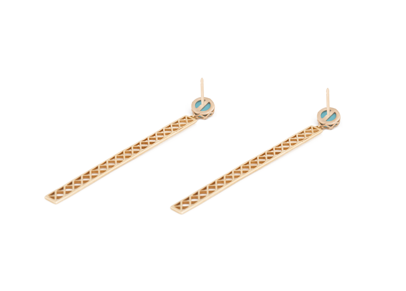 Turquoise Starburst Studs with Long Bars