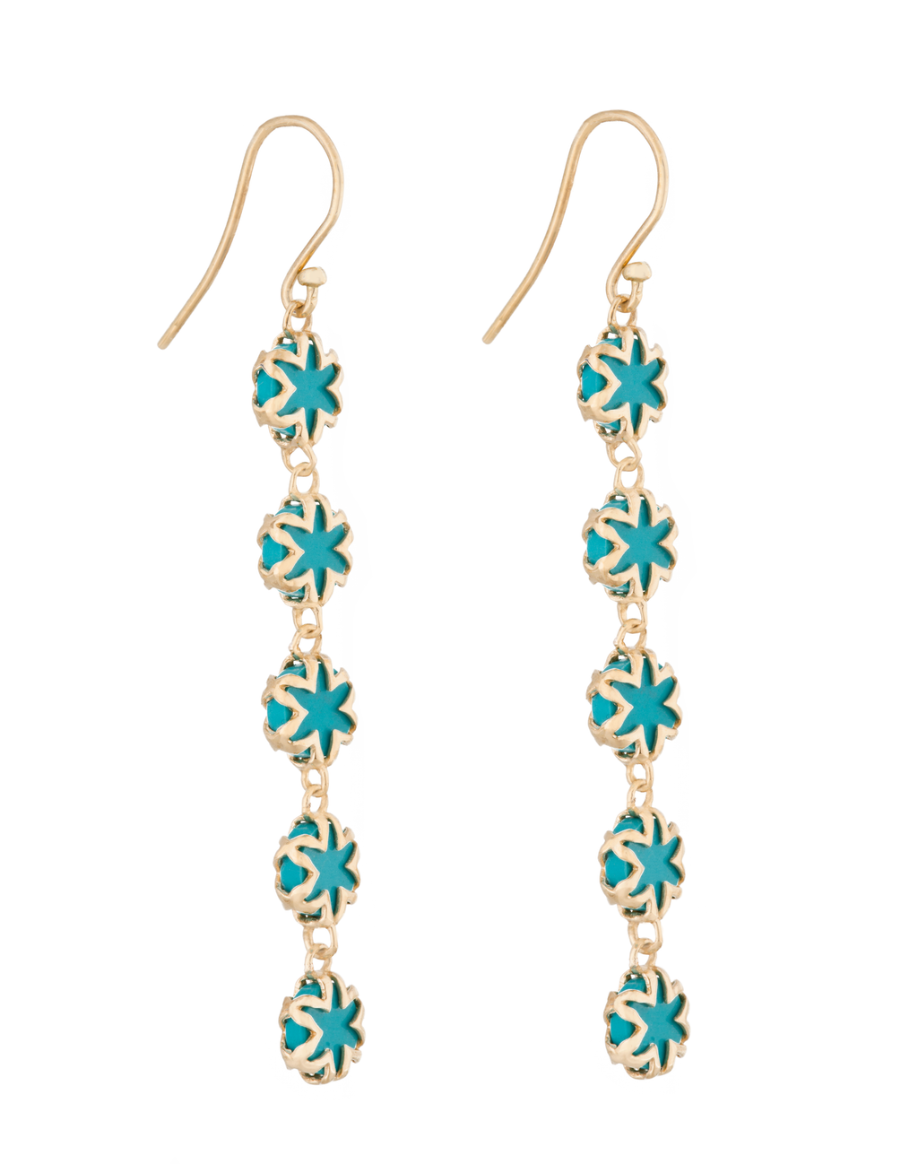 Turquoise Starburst Drop Earrings