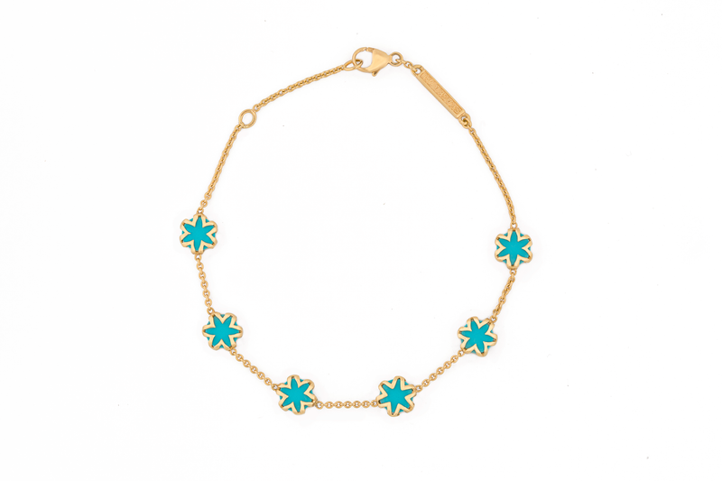 Turquoise Mini Evil Eye on Belcher Chain Necklace
