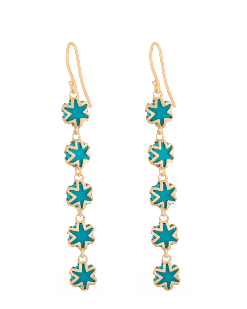 Turquoise Starburst Drop Earrings