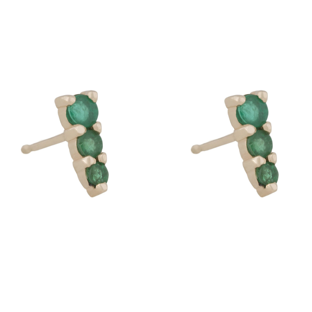 Three Amigas Emerald Studs