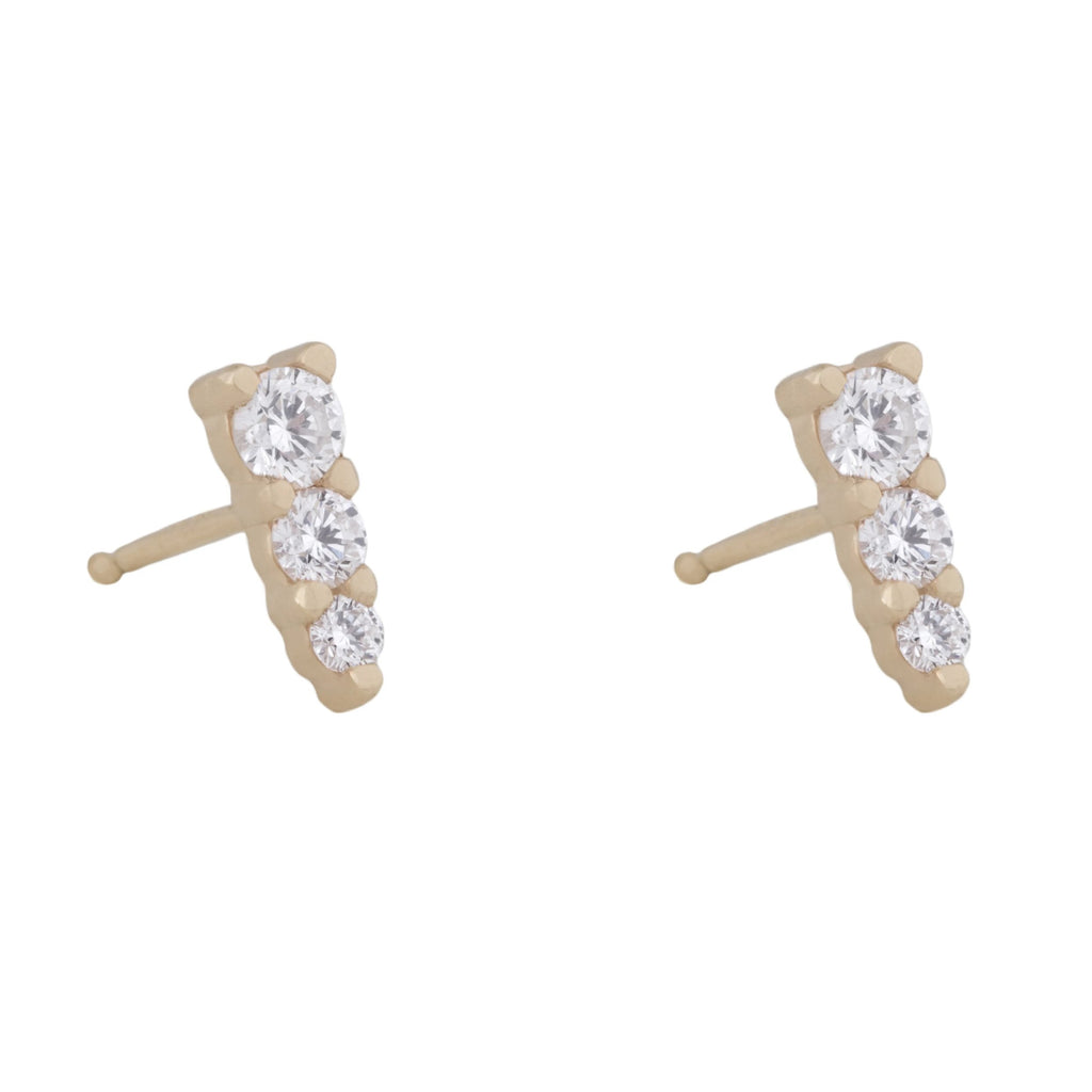 Three Amigas Diamond Studs in 18K