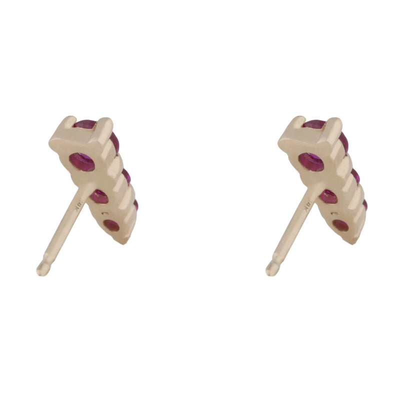 Three Amigas Ruby Studs in 18K