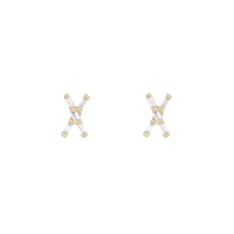 X Marks the Spot Diamond Studs in 18K