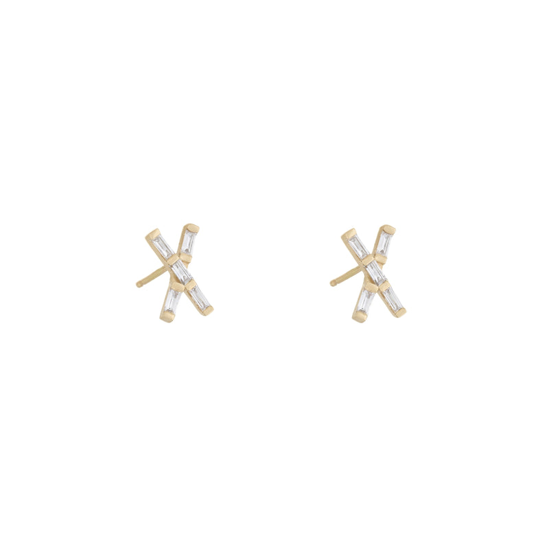 X Marks the Spot Diamond Studs in 18K