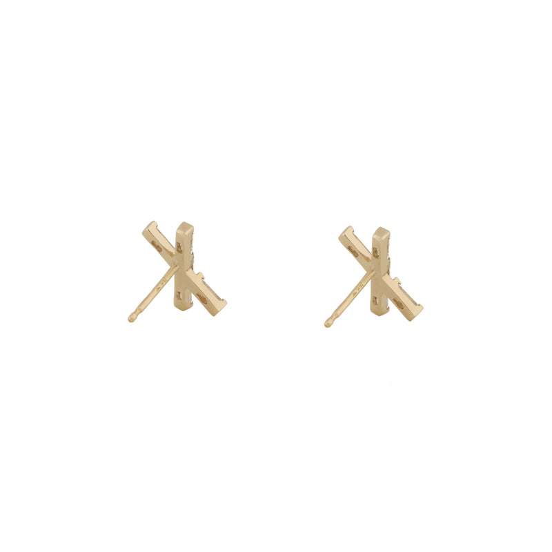 X Marks the Spot Diamond Studs in 18K