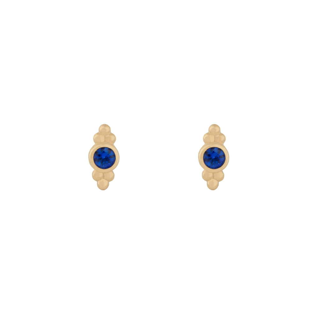 Blue Sapphire Cluster Studs