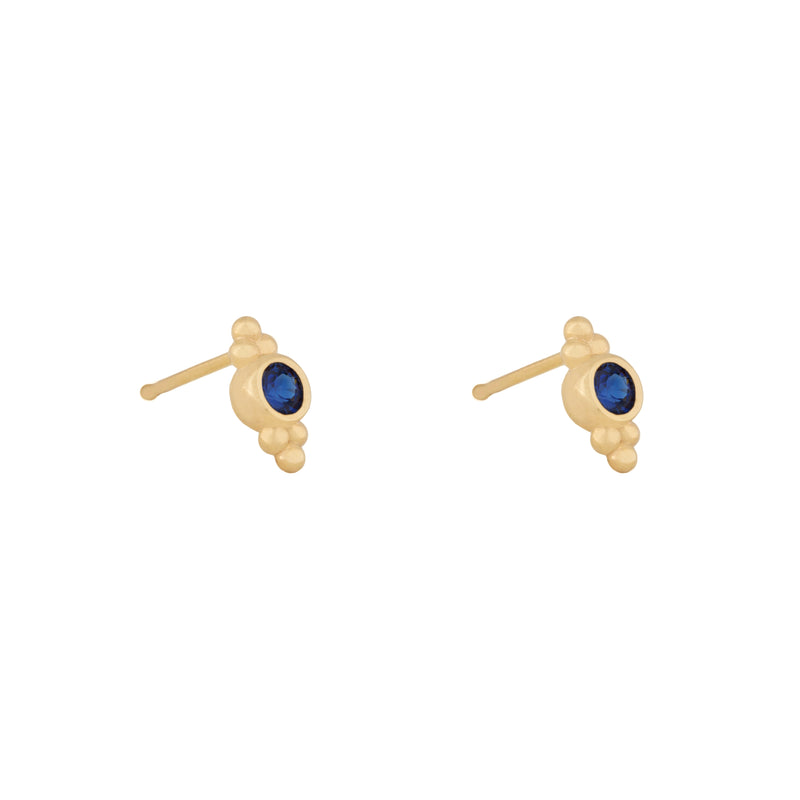 Blue Sapphire Cluster Studs