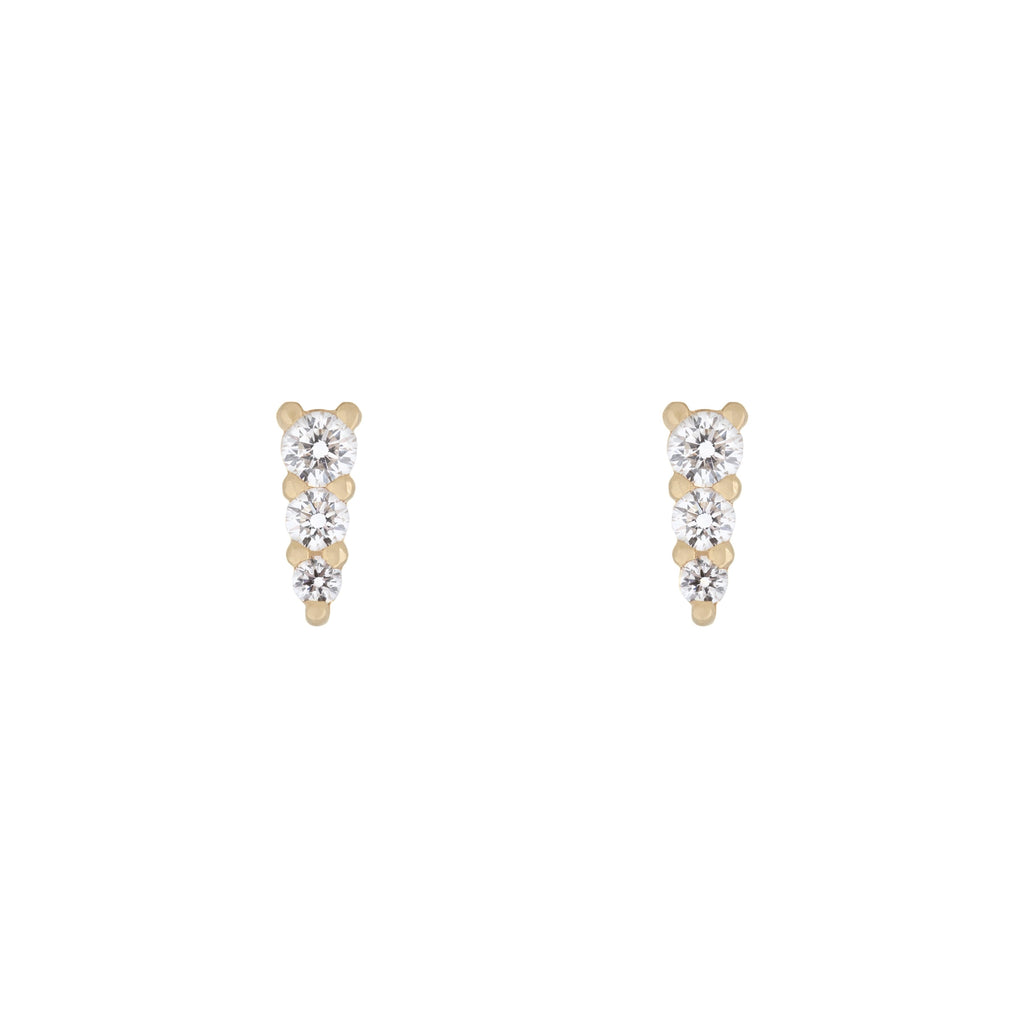 Three Amigas Diamond Studs in 18K