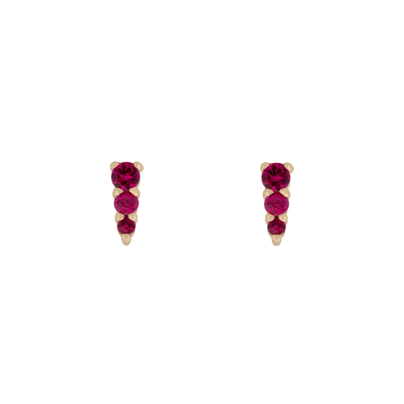 Three Amigas Ruby Studs