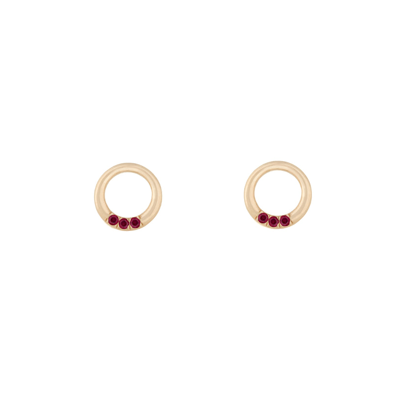 Ruby Circle Studs