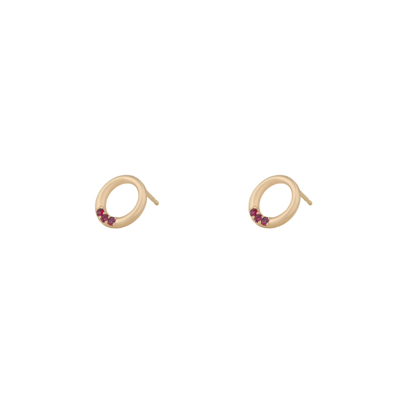 Ruby Circle Studs